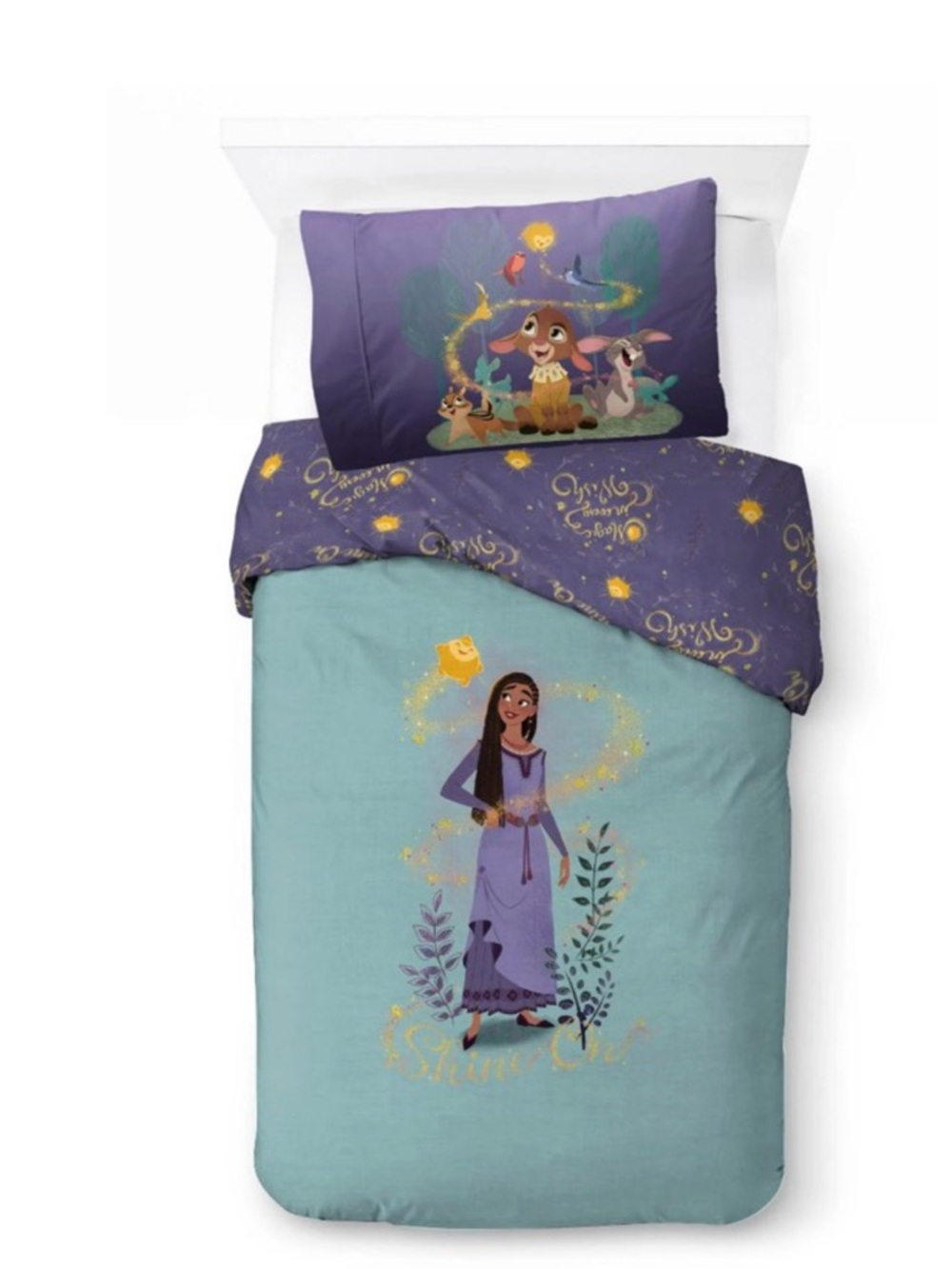 Disney Jasmine & Friends Kids Duvet Cover in Purple and Teal